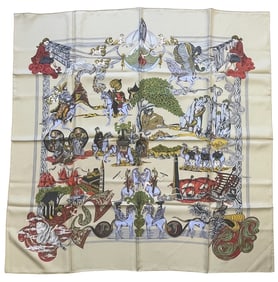 Hermes Au Fil De La Soie Silk Scarf