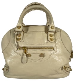 Vintage Ivory Balenciaga City Bag