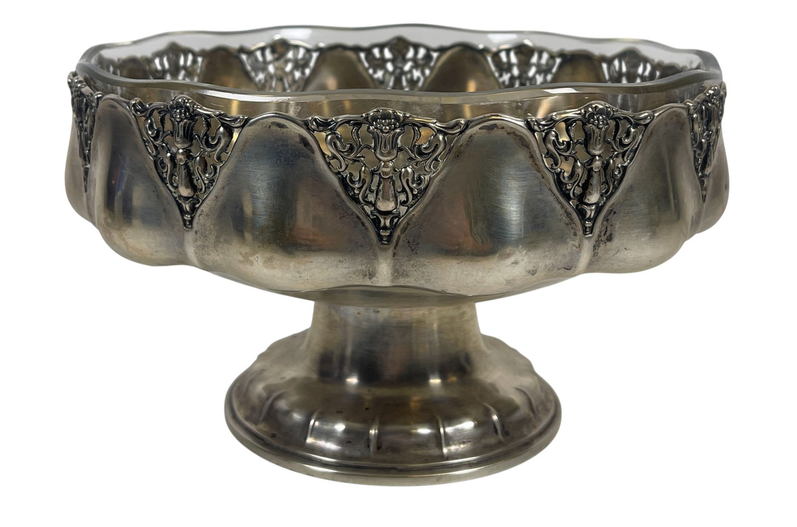 Lazarus Posen (1870-1930, German) 800 Silver & Crystal Centerpiece Bowl (1 of 7)