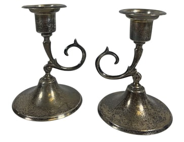 Pair Sterling Silver Juvento Lopez Reyes Candlesticks