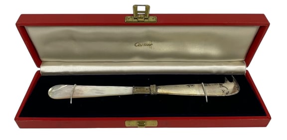 Vintage Cartier Sterling Silver & MOP Cheese Knife