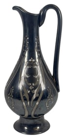 (2) Sterling Silver Overlay Pitchers / Claret Jugs