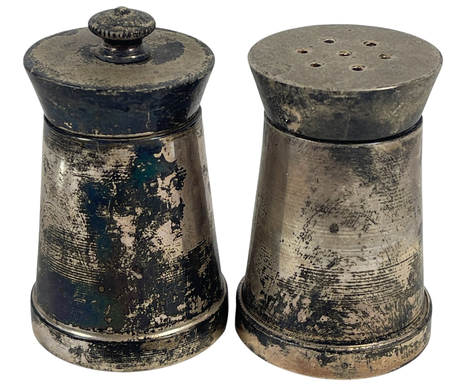 Pair of Tiffany & Co/Italy Sterling Salt & Pepper: Pair of Tiffany & Co and Made in Italy. Sterling Salt & Pepper shakers. Measure 2.5 inches high. Overall good condition, needs to be polished.