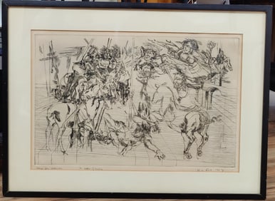 H. L. Fink Etching Titled "Weep For Adanais", 1967