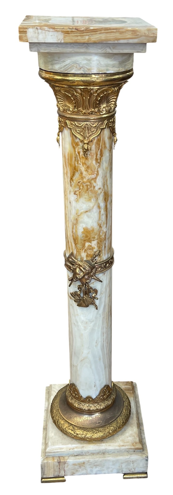 Antique Bronze Mounted & Onyx Pedestal (1 of 4)