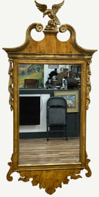 Mahogany Chippendale Style Mirror with Eagle
