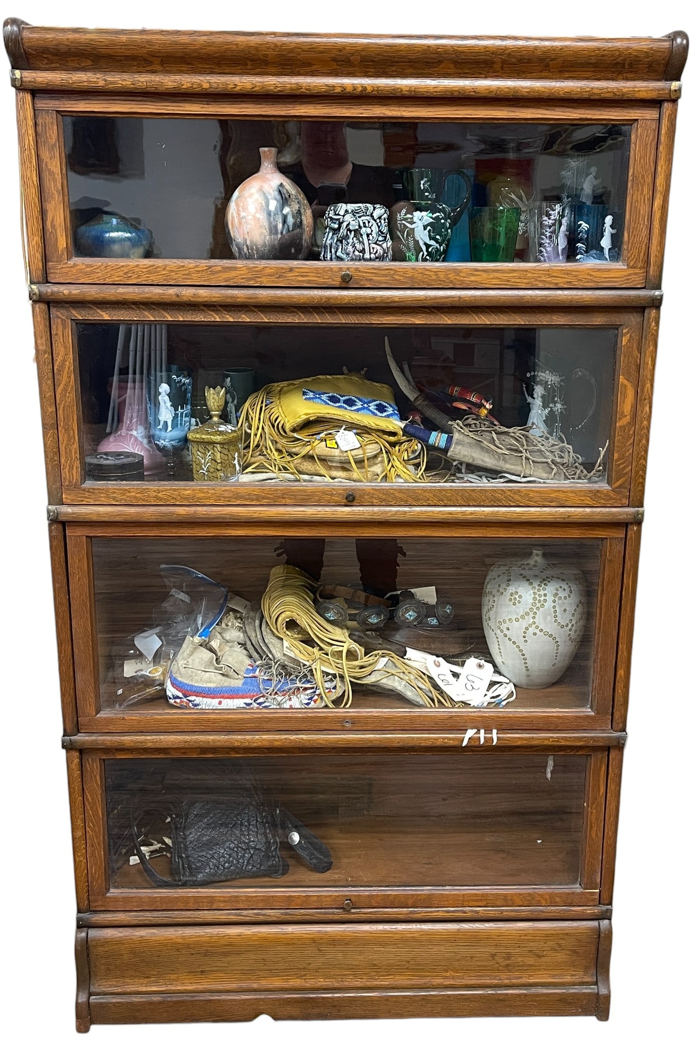Tiger Oak 4 Stack Barrister Bookcase (1 of 6)