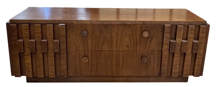 Mid Century Lane Staccato Brutalist Credenza / Cabinet