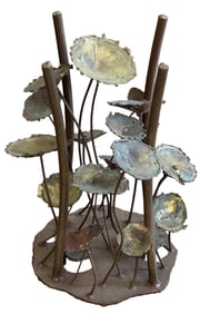 Silas Seandel Signed & Dated 76 Brutalist MCM Lily Pad Side Table