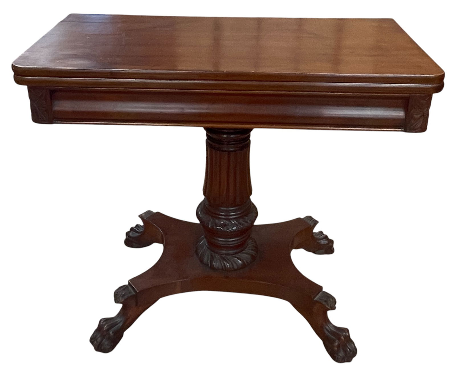 19th Century Empire Claw Foot Flip Top Game Table (1 of 7)