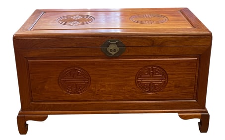 Mid Century Chinese Camphor Wood Chest / Blanket Box