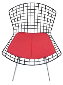 Knoll Bertoia Side Chair w/ Red Cushion