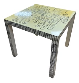 Mid Century Pop Art Bill Bell Laqueur over Wood Table