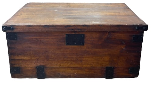 Antique Pine Storage Trunk