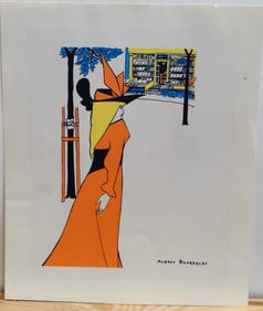 Aubrey Beardsley Lithograph Art Nouveau Woman