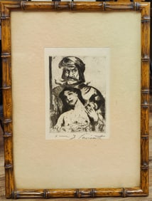 Lovis Corinth Drypoint Print, Der Ritter, The Knight, 1914