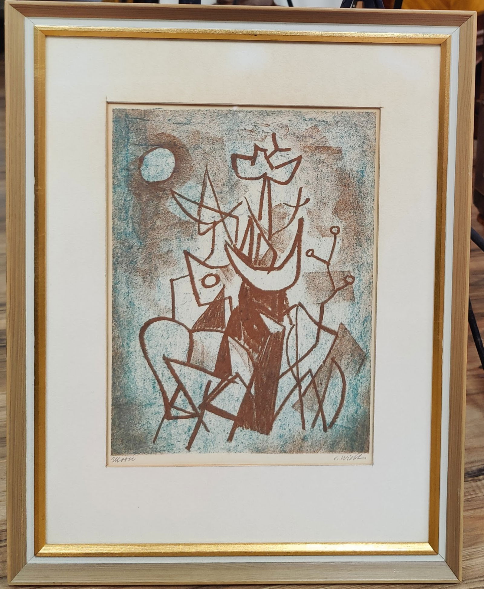 John Von Wicht Lithograph in Colors Titled Moon, c. 1960s (1 of 4)