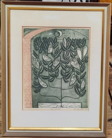 Barbara Neustadt Lithograph in Colors, The Cloister, 1958