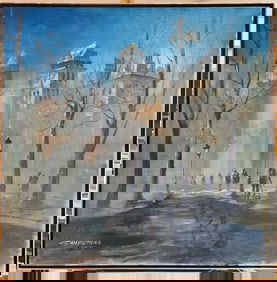 Jose Luis Campuzano O/C Large Cityscape, c. 1970s