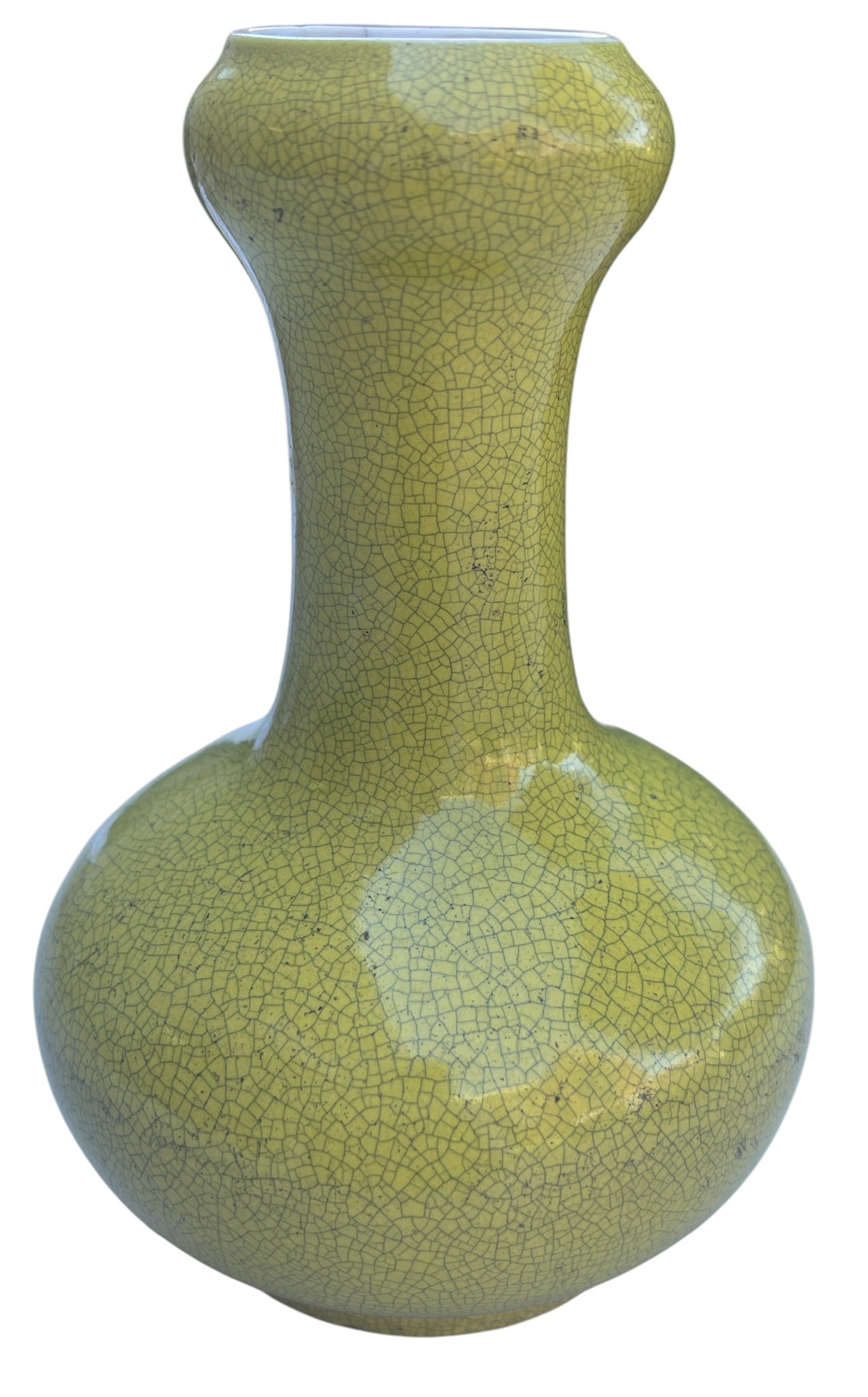 Antique Chinese Chenghua Dynasty Yellow Crackle Vase (1 of 5)
