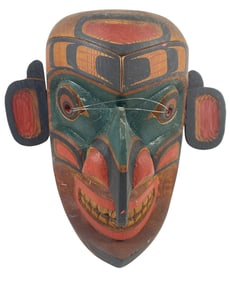 Oscar (Ozzie) Johnson Matilpi (1933-1999) Kwakiutl Carved Wood Mask