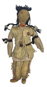 Vintage Native American Cloth & Leather Beaded Doll
