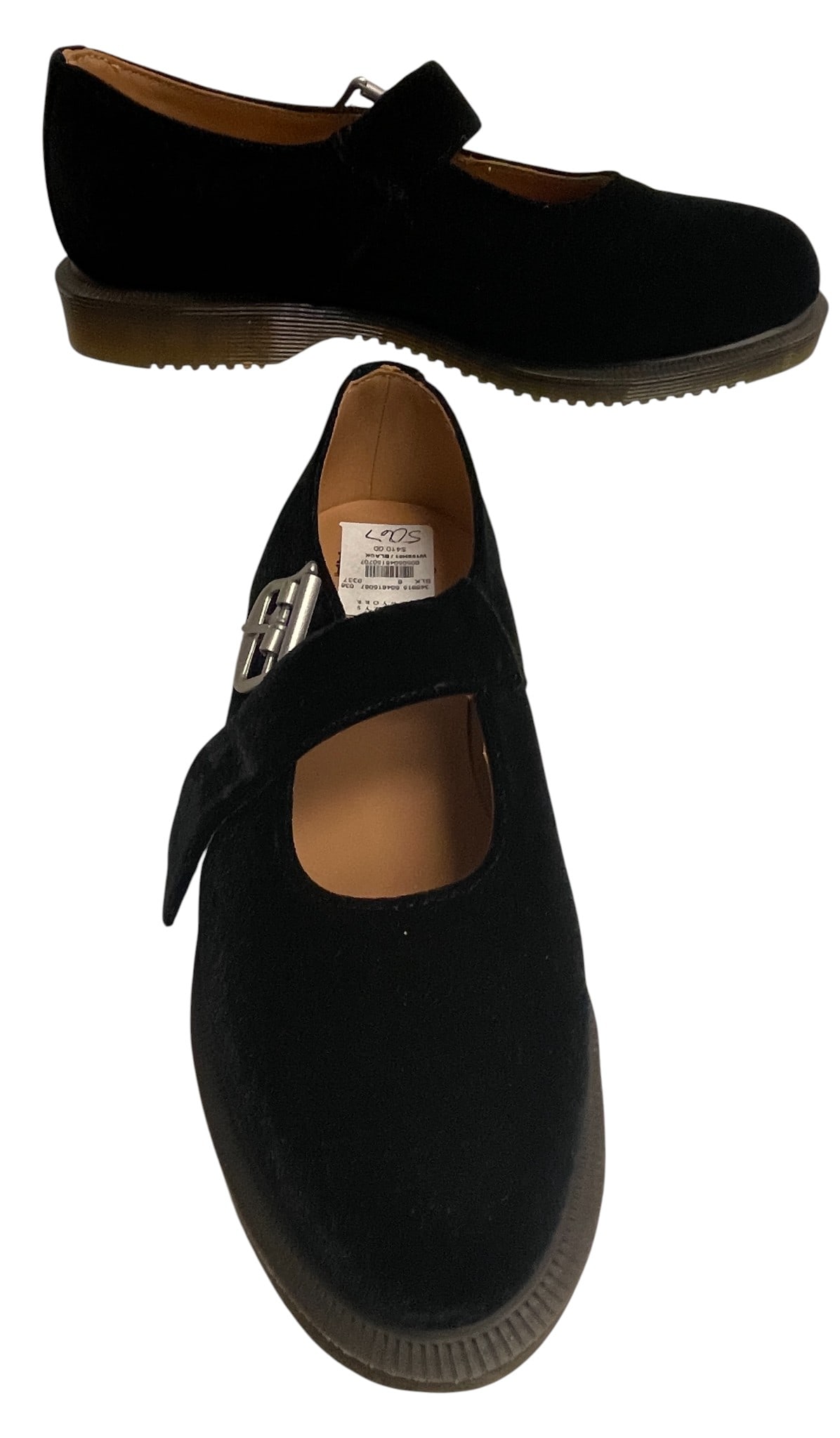 Vintage New old Stock Dr. Martens Velvet Mary Jane Shoes: Comes wiht original box, dust jacket and care guide. Size 37. Overall excellent condition, please see photos. Provenance from a mid town Manhattan estate.