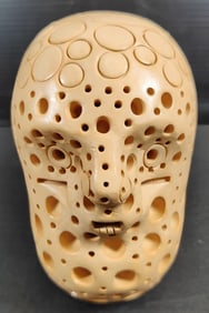 Alexander Ney Peach Rocky Dennis Head Sculpture