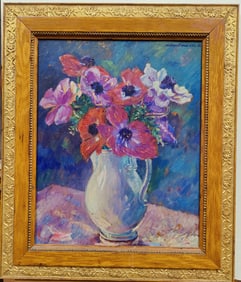 William Malherbe O/B Still Life Flowers in a Pitcher