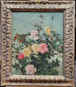 George Lambdin O/B Floral Painting Dated 1879