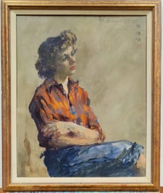 David Wu Ject Key O/B Portrait of a Sitting Woman, c.1940s