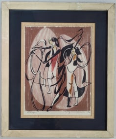 Adja Yunkers Lithograph Titled Hoops, 1952