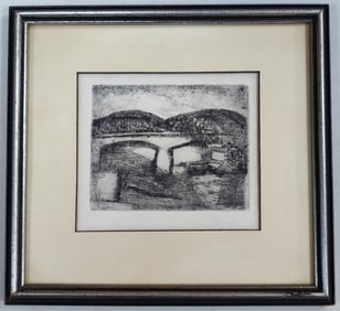 Gustav Hessing Etching Landscape, c. 1910s