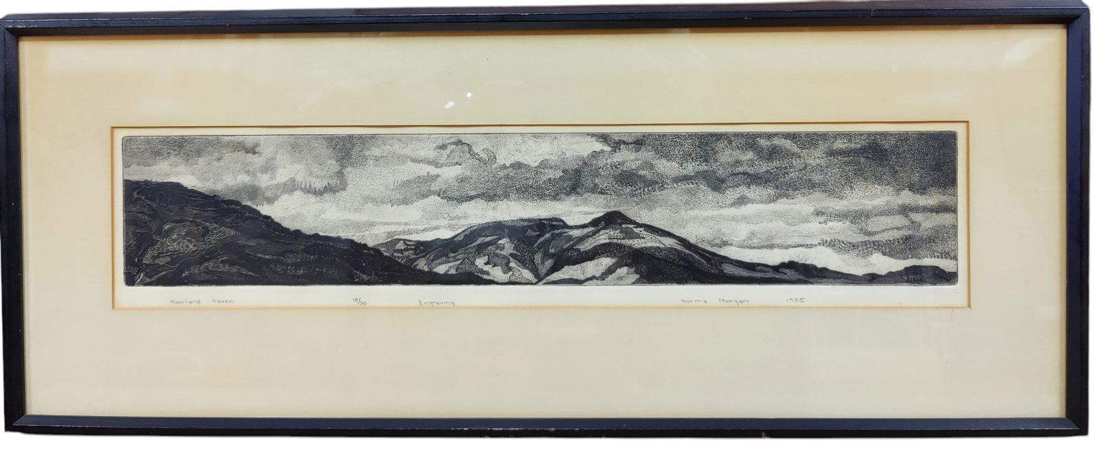 Norma Morgan L/E Engraving "Moorland Haven", 1955 (1 of 5)