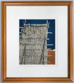 Ryohei Tanaka L/E Aquatint "Rice Harvesting", 1971