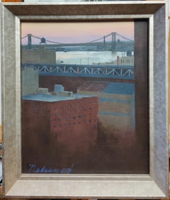 Donald Nelsen O/B Modernist View of Lower Manhattan