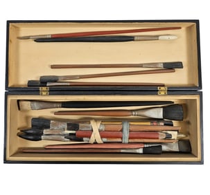 Donald Nelsen Modernist Wood Sculpture Paint Brushes