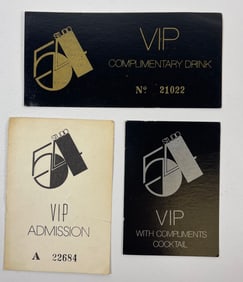 (3) Studio 54 VIP Admission / Drink Tickets