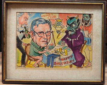 Friars Club Caricature Illustration w/ Interesting Guests