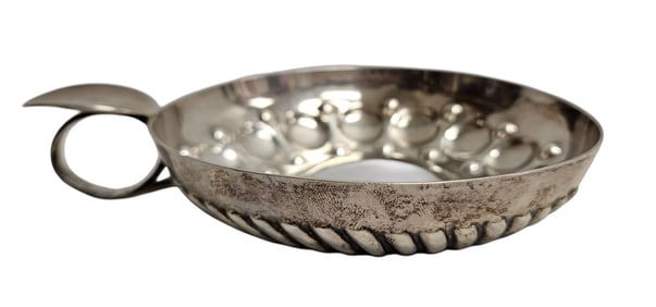 19th Century French Silver Wine Taster Porringer
