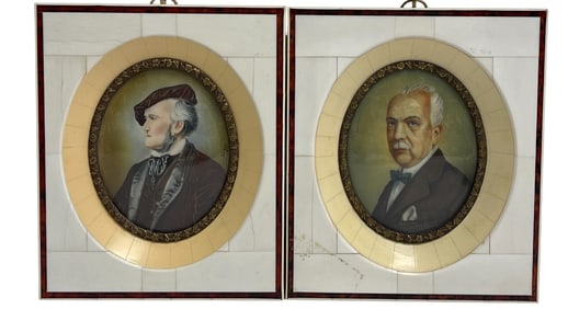 (2) 19th Century Portrait Miniatures Wagner & Gentleman