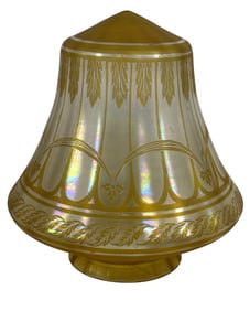 Art Deco Iridescent Etched Art Glass Shade