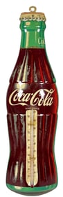 Embossed Coca Cola Bottle Metal Advertising Thermometer Donasco