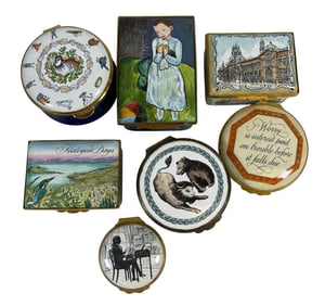 (7) Billston & Batterseas Enamel Trinket Boxes