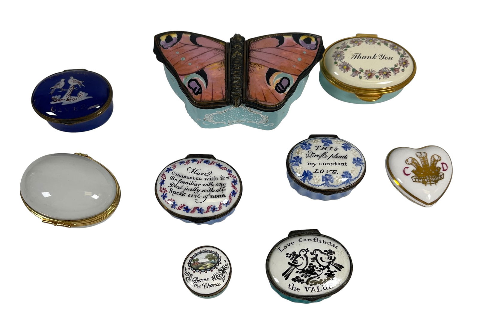 (9) Enamel & Porcelain Trinket Boxes (1 of 2)
