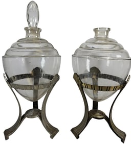 c1930 Art Deco Glass Apothecary Jars