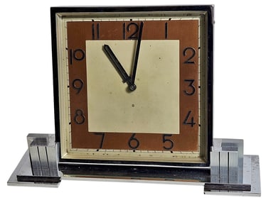 Art Deco Chrome Desk Clock