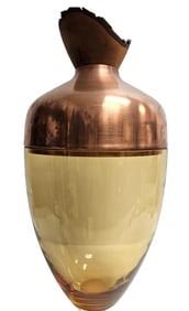 Utopia & Utility Nani Brass Glass & Wood Stackable Container