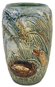 Arts & Crafts Weller Pottery Glendale Birds in Flight Vase
