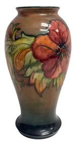 c1950 William Moorcroft Art Pottery Hibiscus Vase